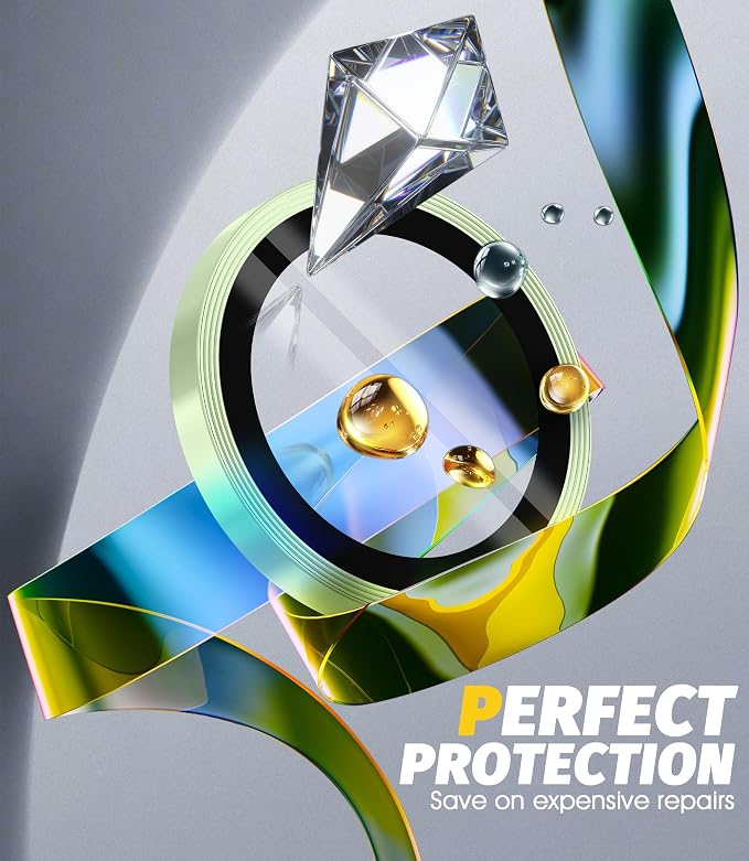 Orzero (3 Sets) Camera Lens Protector Compatible for iPhone 17 6.3"/16 6.1”/16 Plus 6.7“, Protector de Cámera One-Step Installation Tray Individual Metal Ring Glass Cover Case Friendly - Light Green - Image 6