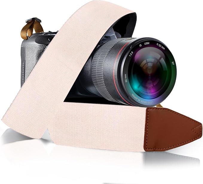 Art Tribute Camera Strap - Shoulder, Crossbody & Neck Camera Strap for Photographers, Fits All Cameras, Canon Nikon Sony Fujifilm, Padded Strap W/Quick Release, Embroidered Cotton & Leather Ends by ArtTribute