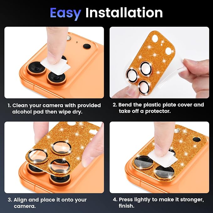 Tensea for iPhone 17 Pro Camera Lens Protector Bling | Metal Aluminum Alloy Tempered Glass Cover Camera Screen Protector Accessories, Case Friendly - Image 7