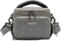 Camera Shoulder Bag,Small Gray Shockproof Canvas SLR/DSLR Mirrorless Crossbody Lens Case Purse,Compact Storage Messenger Bag for Sony A7,for Canon R Series(M) by svatin