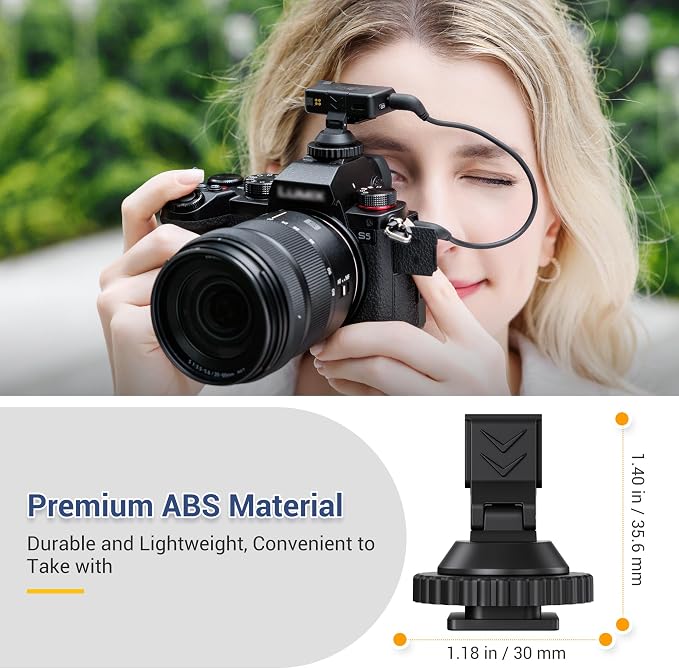 JJC Camera Cold Shoe Mount Adapter for DJI Mic Mini/Mini 2S Receiver | with 1/4" Tripod Screw Hole, Portable & Lightweight, Ideal for Vlogging & Video Recording, Accessories for DJI Mic Mini - Image 3