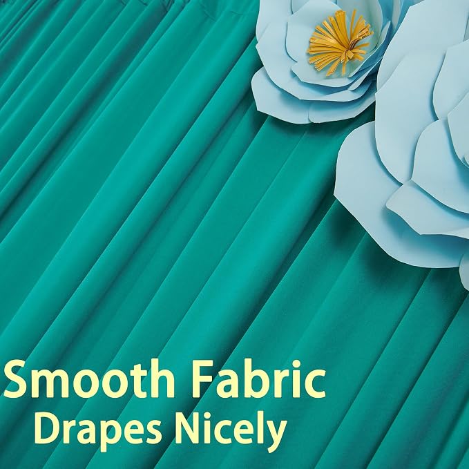 10ft x 10ft Wrinkle Free Turquoise Backdrop Curtains for Parties, Polyester Photo Backdrop Drapes 2 Panels 5x10ft for Wedding Mermaid Birthday Photography Background Party Backdrop - Image 4