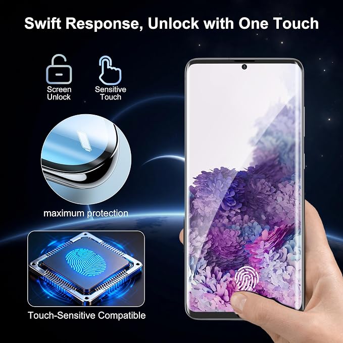 2+2 Pack for Samsung Galaxy S20 Plus Screen Protector and Camera Protector | Fingerprint Support, Case Friendly, Bubble-Free, 9H Hardness, HD Clear Glass, Scratch-resistant - Image 2