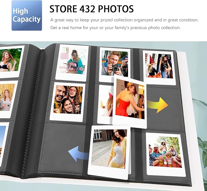 432-Pocket Photo Album for Fujifilm Instax Mini Instant 2x3'' Photos | Fits Polaroid Snap, PIC-300 ,Z2300 Camera, Mini Link Pinter, Photo Book for Birthday, Anniversary, Families Memories, White - Image 2