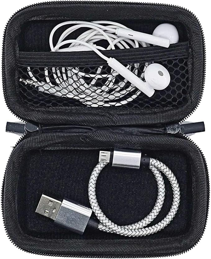USB Flash Drive Case Bag, EVA Shockproof, Pressure Proof and Waterproof Hard Carrying Travel Case Bag for USB Cable, Earphones, Memory Cards, U Disk, Keys, Money - Black - Image 3