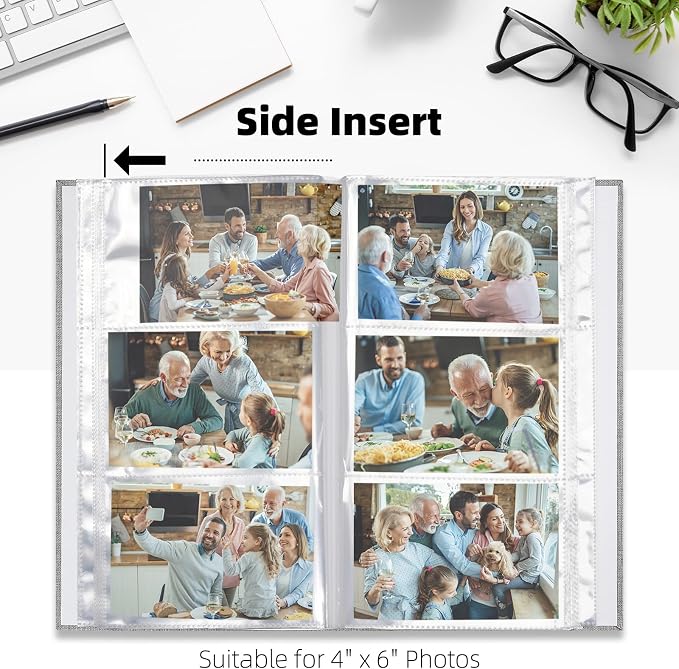 Vienrose 4x6 Photo Album, 2 Pack, 600 Photos, Blue | Linen Cover, Photo Album Book, Baby Memory Book, Wedding Family - Image 5