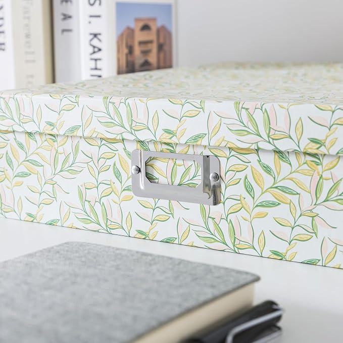 Soul & Lane - Photo Memory Storage Box, 14.8x13x3.7 In, Citrus Garden | Large Scrapbook Keepsake Organizer with Lid, Decorative Cardboard Album Storage for Photos, Stationary and Memorabilia - Image 4