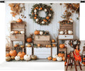Kate Fall Backdrops White Background Autumn Party Decorations Pumpkins Thanksgiving Festival Photo Backdrop, 10x8ft by KateBackdropforPhotography