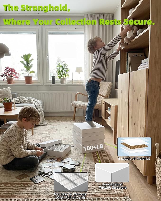 Card Storage Bbox, 4 Row Card Box for Standard Card with Card Stoppers 1Pcs | 4 Row Cardboard Storage Box for Standard Card Laminated Cardboard Surface Card Stopper - Image 7