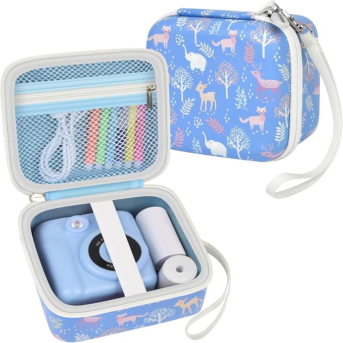 PAIYULE Kids Instant Print Camera Case for ESOXOFFORE for Dylanto | Hard Shell,Mesh Pocket,Wrist Strap,for Gofunly,for GREENKINDER,for DUDUDRAGON,for Zostuic,for Careenoah (Box Only)SkyBlue by paiyule