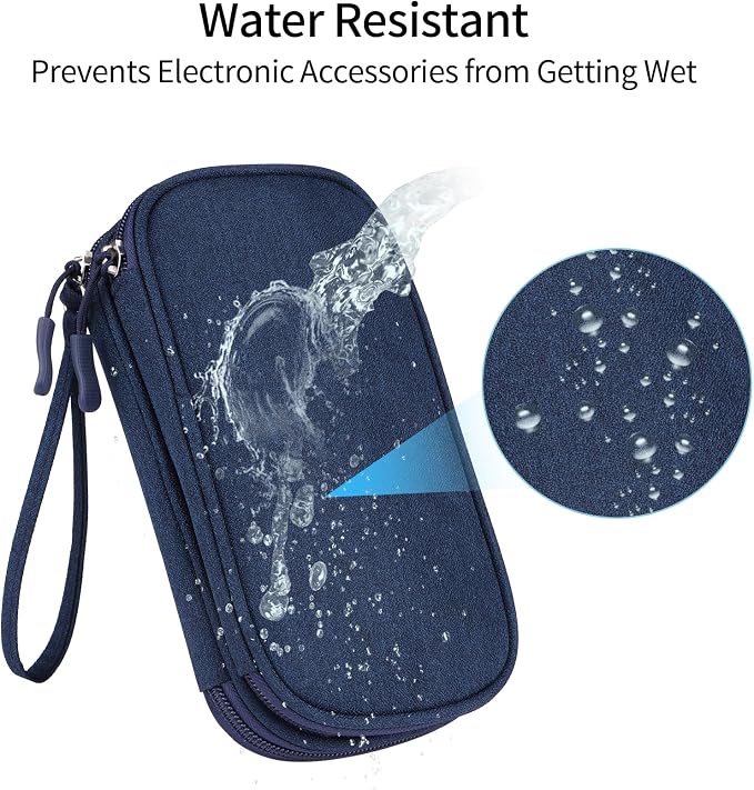 JIAKAI Travel Cable Organizer Electronics Accessories Bag for Charger, Phone, memory card,Travel Gadget Bag-Blue - Image 3