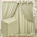 40 ft x 10 ft Wrinkle Free Light Green Backdrop Curtain for Parties, Thick Green Polyester Photo Backdrop Drapes for Baby Shower Wedding Engagement Birthday Party Backdrop Stand,5ft x 10ft 8 Panels by Outpain