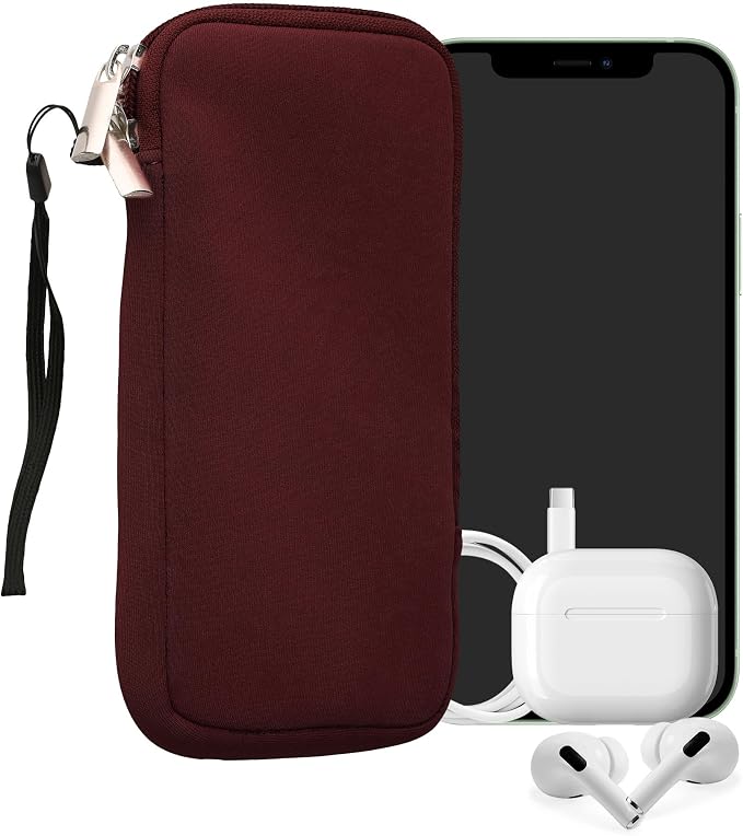 kwmobile Universal Phone Pouch Size XXL - 7" - Neoprene Smartphone Pouch with Zip - Water-Repellent Mobile Phone Case - Sleeve in Berry by kwmobile