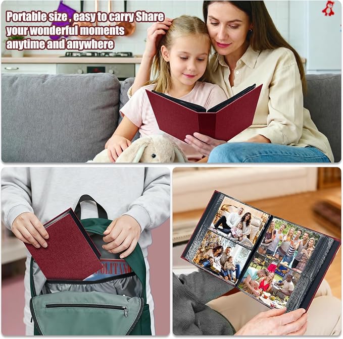 Photo Album 4x6 200 Pockets for Wedding Gifts,Linen Hardcover Picture Albums for Family Anniversary Baby Vacation Pictures - Image 6