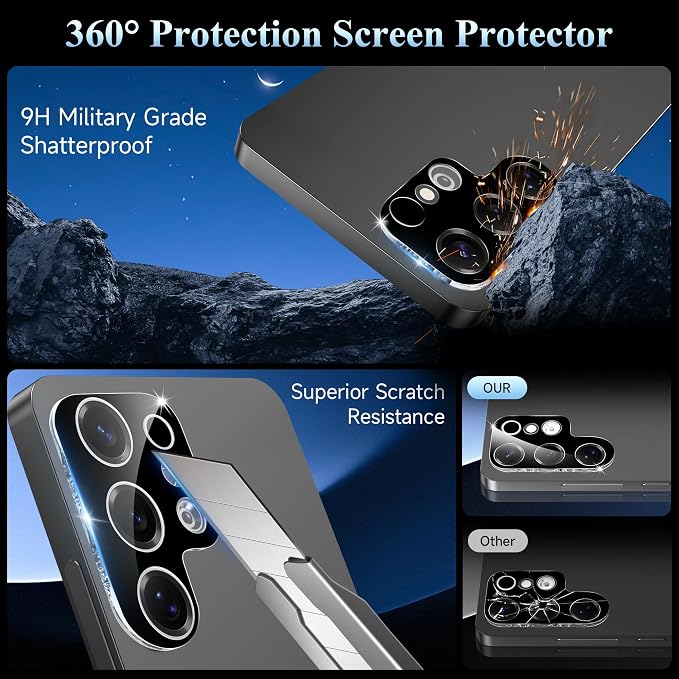 4 Pack Camera Lens Screen Protector for Samsung Galaxy S25 Ultra | 9H Tempered Glass Camera Lens Cover Decoration, Case Friendly, High Definition, Scratch-Resistant(Not for S25/S24/S23) - Image 3