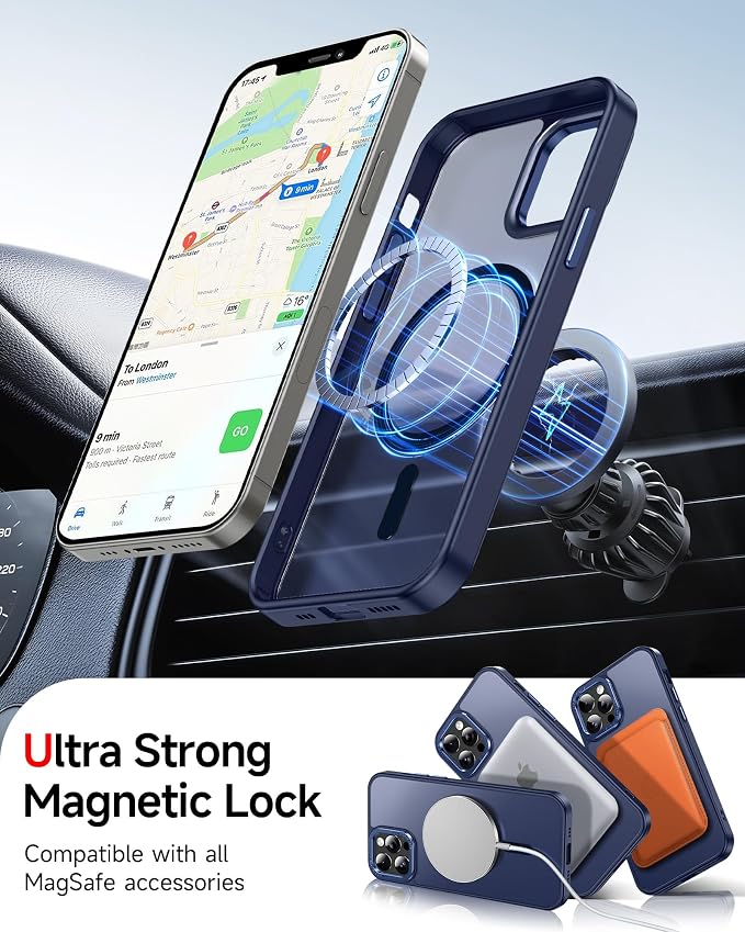 LeYi for iPhone-12-Pro-Max Phone Case Blue:[ Screen Protector X2+ Camera Cover X2] iPhone12 Promax Cases Compatible with Magsafe Funda para i 12Pro Max Magnetic Protective Heavy Duty Slim, Blue - Image 4