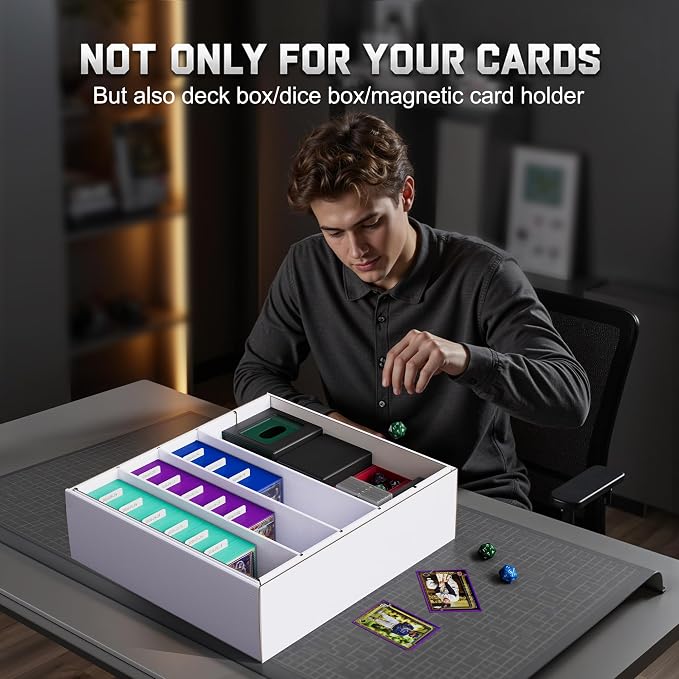 ZLCA 5 Row Trading Card Storage Box, 4000+ Standard Cardboard Storage Box | with 30 Dividers, Bulk Card Storage Box for MTG TCG PTCG Baseball Sports Card - Image 4