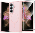 FNTCASE for Samsung Galaxy Z Fold 7 Case, Hinge Protection, Fit for Magsafe | with Screen Protector, Translucent Matte Magnetic Back, 18FT Military Grade Drop Proof, Protective Phone Cover, Light Pink by FNTCASE