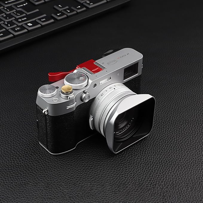 Haoge THB-X2R Metal Hot Shoe Thumb Up Rest Hand Grip for Fujifilm X100VI Fuji X100V Camera Red - Image 4