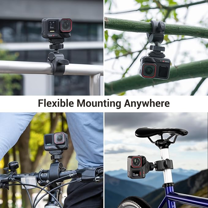 JJC Magnetic Bike Pole Mount for Insta360 Ace Pro 2,with Ball Head | Handlebar Bike Pole Mount Motorcycle Clamp Mount,Lightweight ABS Crab Clamp for Round Pipe Tube Desk - Image 6