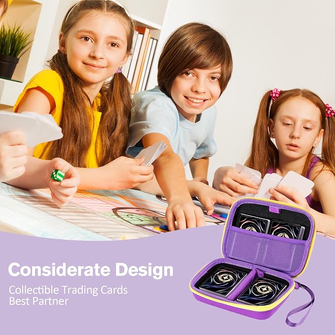 ProCase Trading Card Case, Hard Travel Storage Holds 300+ Cards -Purple | Compatible with MTG, TCG, Yu-Gi-Oh, Lorcana, Removable Divider for Flexible Organization, Multiple Color Options Available - Image 7