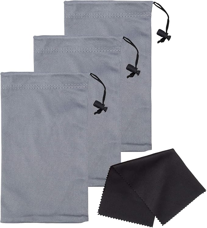 Premium Quality Microfiber Sunglasses Pouch With Spring Fastener by Mamlyn