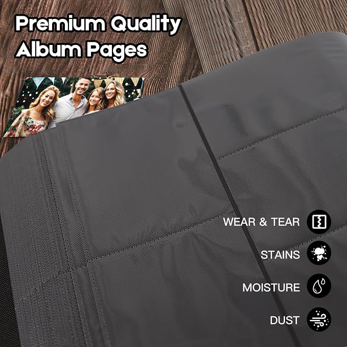 Extra Large Capacity 4x6 Photo Album, Holds 1000 Photos, Gray | Linen Hardcover, Horizontal & Vertical 4x6 Pockets, Removable Acid-Free Pages, Front Display Window, Family, Wedding & Travel - Image 4