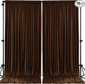 40ftx10ft Wrinkle Free Brown Backdrop Curtain - 10 Feet Photography Backdrop Drapes, Silky Polyester Back Drop Cloth for Wedding Baby Shower Balloon Arch Background by Unknown