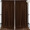 32ftx10ft Wrinkle Free Brown Backdrop Curtain - 10 Feet Photography Backdrop Drapes, Silky Polyester Back Drop Cloth for Wedding Baby Shower Balloon Arch Background by Unknown