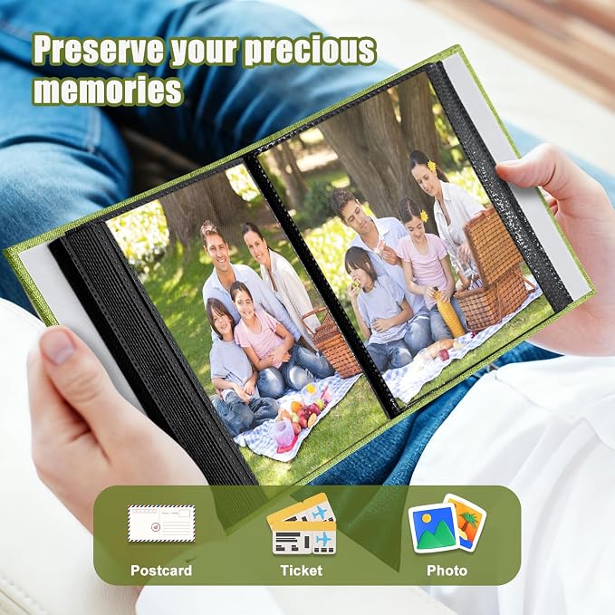Photo Album 4x6 100 Pockets for Wedding Gifts,Linen Hardcover Picture Albums for Family Anniversary Baby Vacation Pictures - Image 5