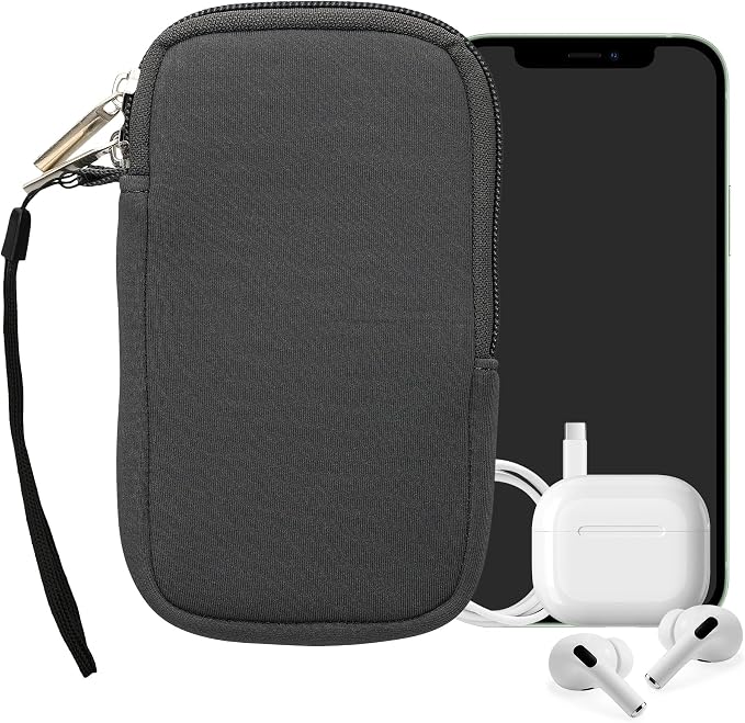 kwmobile Universal Phone Pouch Size M - 5.5" - Neoprene Smartphone Pouch with Zip - Water-Repellent Mobile Phone Case - Sleeve in Grey - Image 8
