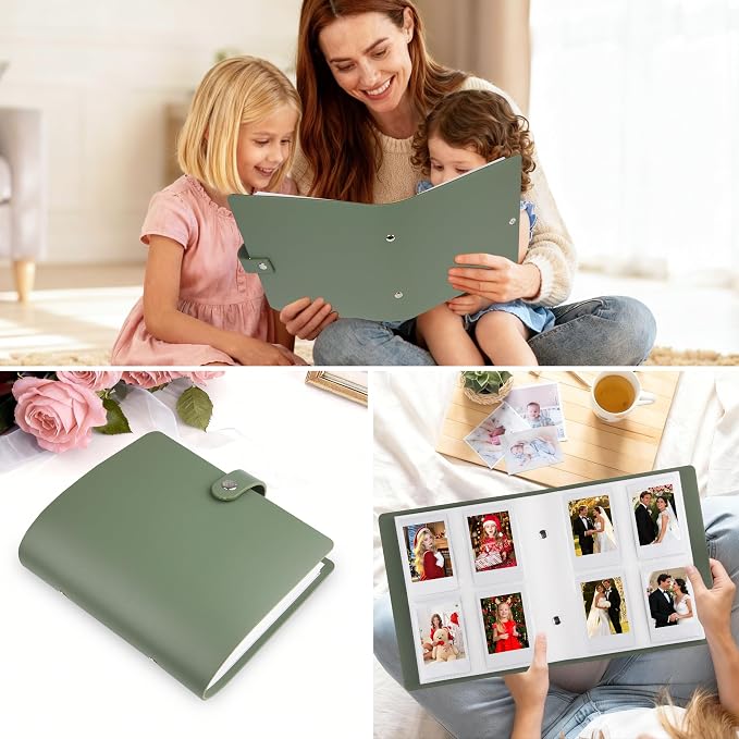 320 Pockets 2x3 Inch Photo Album for Polaroid & Instax Mini Pictures, Green | PU Leather Cover, Gift Box Packaging, Acid-Free Pages, With Snap Closure, Securely Hold all Your Precious Instant Snapshots - Image 8