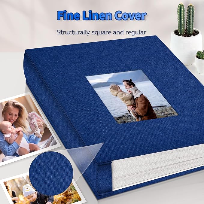 Artfeel Photo Album 4x6 with 1000 Pockets,Slip-in Picture Albums,Linen Cover Memory Book with Front Window,White Page Vertical Photo Book for Wedding,Family,Anniversare,Baby,Vacation - Image 6