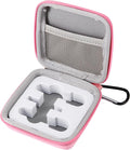 Hard Travel Carrying Mic Case Wireless Lavalier Microphone Case with 3 Slots for Wireless Lavalier Microphone Lapel clip-on Mic (Pink) by HanZhiQiang