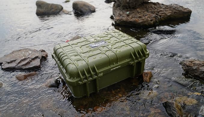 MEIJIA All Weather IP67 Waterproof Hard Camera Case,Hard Protective Case,Hard Case with Customizable Foam,Fit Use of Drones,Camera,Equipments,Pistols(Green,18.5 x14.06x6.93inches) - Image 8