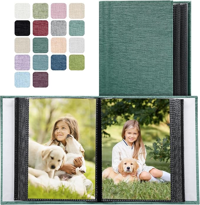 Photo Album 4x6 100 Pockets for Wedding Gifts,Linen Hardcover Picture Albums for Family Anniversary Baby Vacation Pictures - Image 2