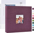 Mublalbum 8x8 Inch 3 Ring DIY Scrapbook Photo Album 40 Pages, Purple | 3 Ring Binder Scrapbook, Linen Cover, 20 Plastic Sleeves 40 Pages, Memory Book for Wedding, Baby, Family, DIY Projects by Mublalbum