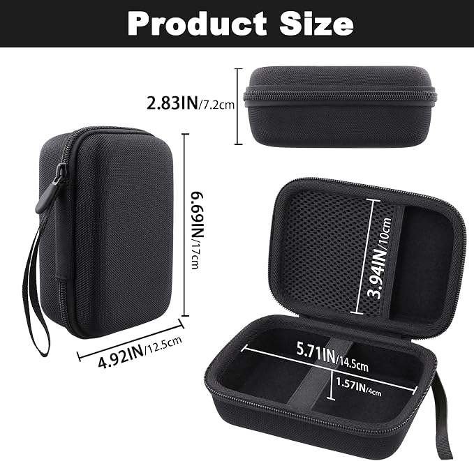 Hard Travel Case for Fujifilm Instax Mini Link+ Printer | Shockproof, Hand Strap Included, Storage Compartment, Travel Carrying Case, Black Case - Image 7