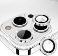 for iPhone 15 Pro/15 Pro Max Camera Lens Protector Glitter, Silver | Individual Metal, 9H Hardness, Scratch Resistant, Shockproof, Drop Protection, Case Friendly, Stylish Accessories by Xfilm