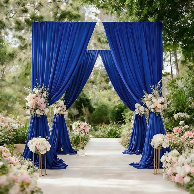 10x10FT Royal Blue Backdrop Curtains for Parties, 5x10FT 2 Panels | Wrinkle Resistant Fabric Drapes for Photography Birthday Wedding Background Decorations Easy Hang Multipurpose Use - Image 4
