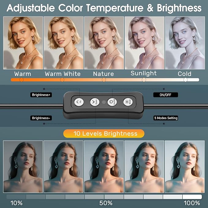 16W 2PCs Video Conference Lighting, LED Streaming Light Clip-On, Zoom Lighting for Computer Monitor Webcam Laptop, Desk Ring Light for Video Recording Podcast, Eye-Caring&360° Rotary Backlight - Image 3