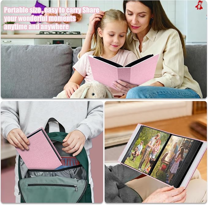 Photo Album 4x6 100 Pockets for Wedding Gifts,Linen Hardcover Picture Albums for Family Anniversary Baby Vacation Pictures - Image 7