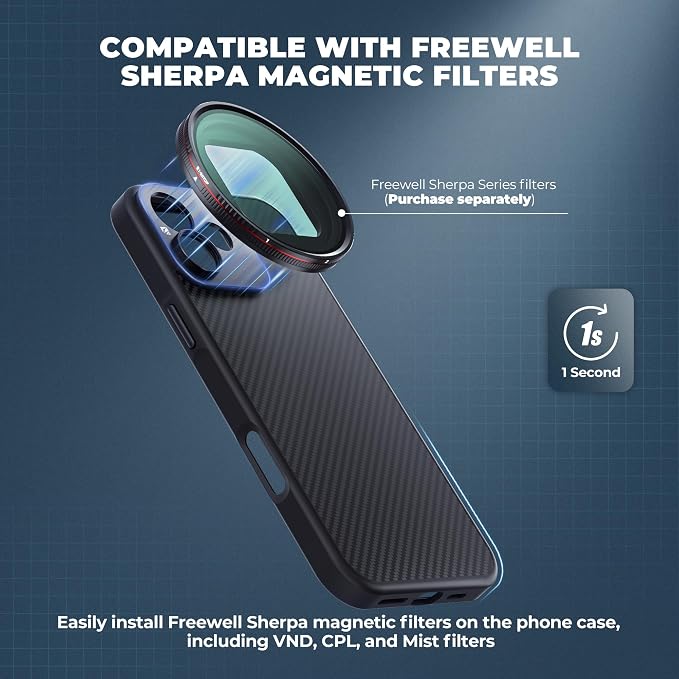 FREEWELL Pro Filmmaker Case for iPhone 16-17mm Lens & Magnetic Filter Mount Black - Image 2