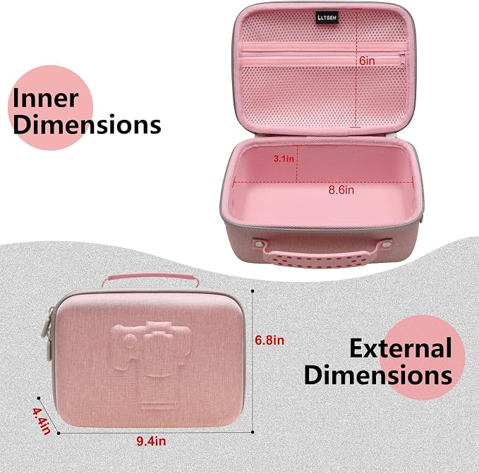 Small Camera Case Bag for Canon EOS Rebel T7/R50//R100 DSLR Camera Pink | Hard Carrying Travel Case for Canon EOS Rebel T7/R50//R100/R6 Mark II/R8/R6 Mark III/R50 V/T6/R10/R5 Mark II DSLR SLR Camera - Image 3