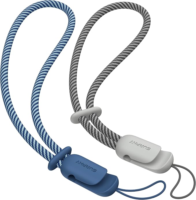 SURPHY 2 Pack Phone Lanyard, Phone Wrist Strap for Case, Camera Wrist Strap | Ultra-Light 2-Color Braided Phone Strap, Cellphone Charm Strap, Anti-Lost Wrist Lanyard for Women and Men, Blue Jay Gray by SURPHY