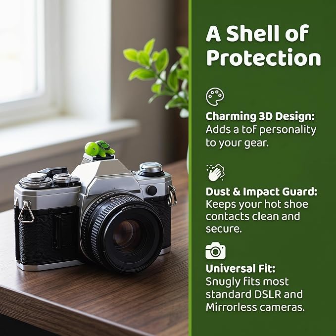 Camera Hot Shoe Cover, Cute Hot Shoe Cap, Hot Shoe Protector Compatible with Sony Fujifilm Fuji Canon Nikon Pentax Leical Panasonic (2pcs Tortoise) - Image 4