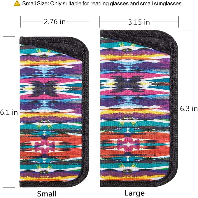 TRIUMPH VISION 3 Pack Reading Glasses Pouch Soft Case Eyeglass Sleeve Slim | Alternative to Bulky Case in bag, Lightweight Lined Padded Protect Optical lens Slip in, Cute Pattern Portable for Daily Use - Image 2