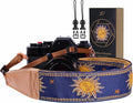 Padwa Lifestyle Sun God Camera Strap - 2" Full Grain Leather Ends, Vintage Sun Face Camera Straps for Photographers, Soft Chamois Velvet Padded Strap Quick Release fits All Cameras by PadwaLifestyleCameraStrap