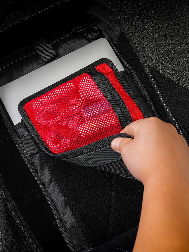 TACTICAL_GEEK EDC Organizer Board, Anti-Slip Elastic Woven Board, Utility Bag Insert Panel for Small Gear, Backpack Accessories (TCM10-Black Red) - Image 6