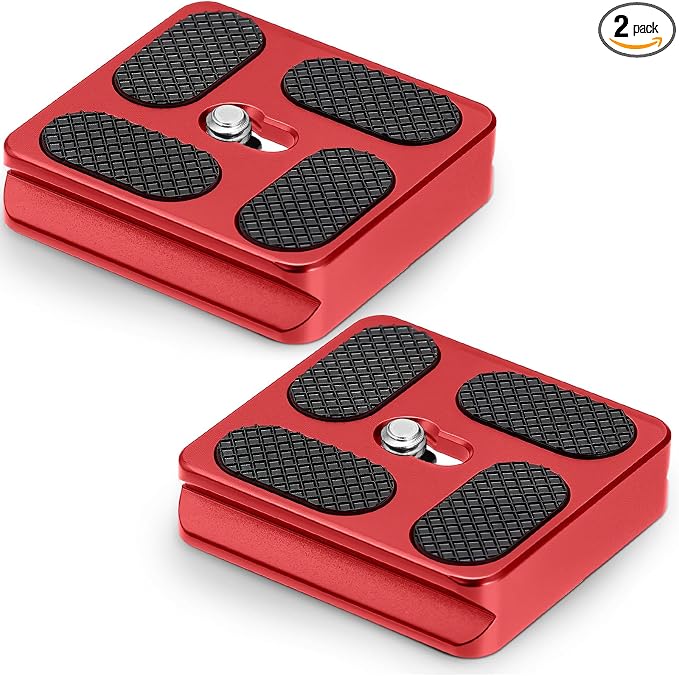 Frienda Quick Release Plate Tripod 1/4-20 DSLR,Pu40,Red | Tripod Mount Plate, Camera Tripod Mount for DSLR Camera Tripod Ball Head , Metal, 1.9 x 1.5 x 0.4 Inch by Frienda
